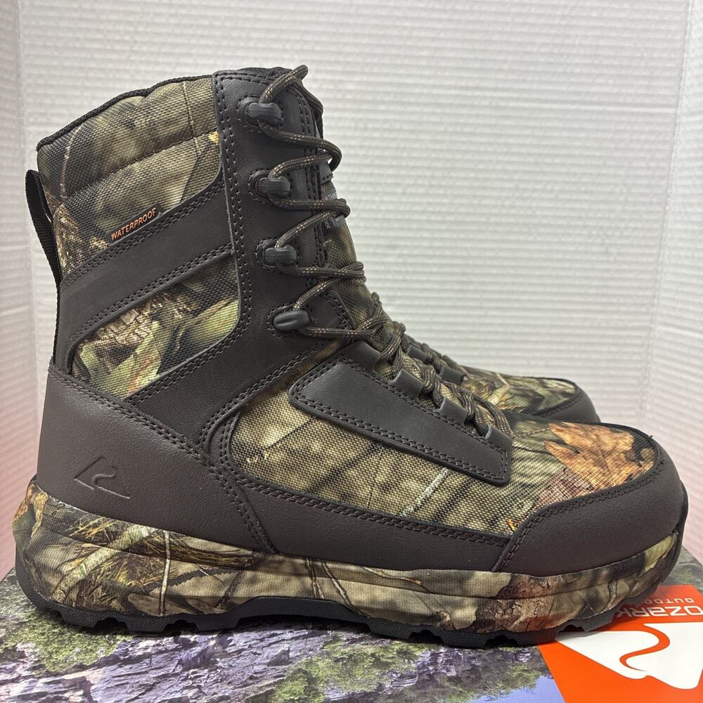 Ozark Trail Men's 8-Inch Mossy Oak Camo Hunting Boots, Size 10 New In Box